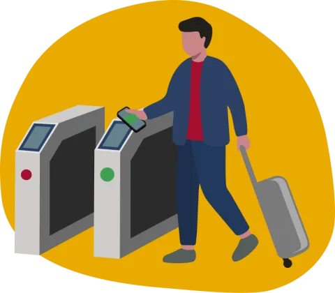 Scansione carta d'imbarco al tornello